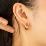 Fashion Enamel Hoop Earrings - Image 3