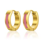 Fashion Enamel Hoop Earrings - Image 4