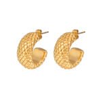 Luxury Gold-Plated Stainless Steel C-Hoop Earrings