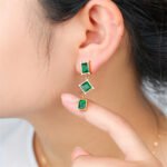 LuxuryStainless Steel Zircon Dangle Earrings - Image 2