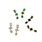 LuxuryStainless Steel Zircon Dangle Earrings