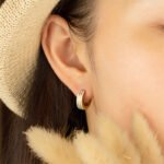 Gold INS Style Round Three-Stripe Earrings - Image 4