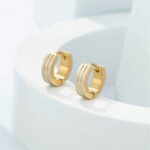 Gold INS Style Round Three-Stripe Earrings