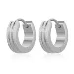 Gold INS Style Round Three-Stripe Earrings - Image 3