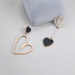 Hollow Heart Stainless Steel Earrings - Image 2