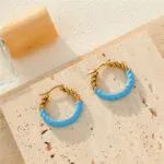 Fashion Round C-Shaped Hoop Earrings - Image 3