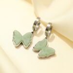 Fashion Luxury Enamel Curved Butterfly Earrings - Image 3