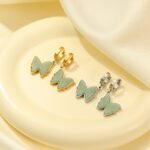 Fashion Luxury Enamel Curved Butterfly Earrings