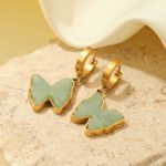 Fashion Luxury Enamel Curved Butterfly Earrings - Image 2