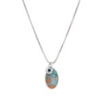 Vintage Natural Stone Oval Pendant Necklace | Stainless Steel New Chinese Style Jewelry - Image 3