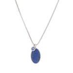 Vintage Natural Stone Oval Pendant Necklace | Stainless Steel New Chinese Style Jewelry - Image 2