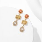 Luxury Geometric CZ Tassel Drop Earrings | Gold Stainless Steel Jewelry - Image 4