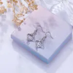 Twisted Geometric Zircon Drop Earrings | Silver-Tone Copper Jewelry - Image 2