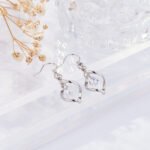 Twisted Geometric Zircon Drop Earrings | Silver-Tone Copper Jewelry