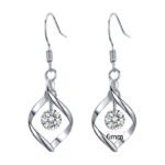 Twisted Geometric Zircon Drop Earrings | Silver-Tone Copper Jewelry - Image 3