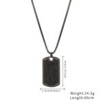Men's Black Crystal Dog Tag Necklace | Matte Black Stainless Steel Hip-Hop Jewelry - Image 2