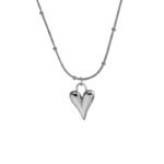 18K Gold-Plated Puffy Heart Snake Chain Necklace | Hypoallergenic Stainless Steel Jewelry - Image 2