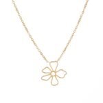 Minimalist Floral Pendant Necklace Set | 18K Gold-Plated Stainless Steel Jewelry
