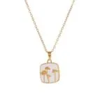 Minimalist Floral Pendant Necklace Set | 18K Gold-Plated Stainless Steel Jewelry - Image 2