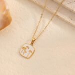 Minimalist Floral Pendant Necklace Set | 18K Gold-Plated Stainless Steel Jewelry - Image 4