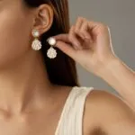 French Retro Hexagon Zircon Flower Drop Earrings | Vintage Elegance - Image 2