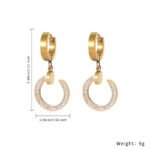 Gold CZ C-Hoop Drop Huggie Earrings | Premium Stainless Steel Jewelry - Image 4