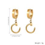 Gold CZ C-Hoop Drop Huggie Earrings | Premium Stainless Steel Jewelry - Image 3
