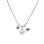 Men's Nautical Anchor & Eight-Pointed Star Pendant Necklace | Stainless Steel Jewelry