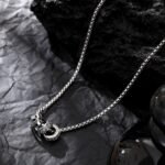 Stacked CZ Ring Pendant Cuban Link Necklace | Tarnish-Resistant Titanium Steel Unisex Jewelry - Image 2