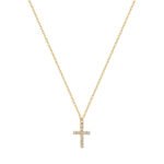 Dainty Paved Zircon Cross Pendant Necklace | 18K Gold-Plated Titanium Steel Jewelry
