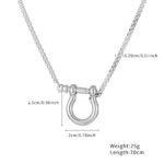 Men's Two-Tone Horseshoe Shackle Necklace | 18K Gold-Plated Titanium Steel Jewelry - Image 2