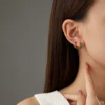 Glitter Enamel Huggie Hoop Earrings | Niche Stainless Steel Jewelry - Image 7