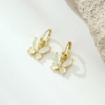 Luxury Cat Eye Stone Butterfly Earrings | Premium Gold-Tone Stainless Steel Chic Butterfly Cat's Eye Earrings | Women’s Versatile Daily Earwear