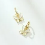 Luxury Cat Eye Stone Butterfly Earrings | Premium Gold-Tone Stainless Steel Chic Butterfly Cat's Eye Earrings | Women’s Versatile Daily Earwear - Image 3