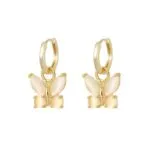 Luxury Cat Eye Stone Butterfly Earrings | Premium Gold-Tone Stainless Steel Chic Butterfly Cat's Eye Earrings | Women’s Versatile Daily Earwear - Image 4