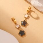 Minimalist Art Five-Leaf Flower Earrings | Elegant Statement Earrings for Daily & Party Wear - Image 2