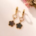Minimalist Art Five-Leaf Flower Earrings | Elegant Statement Earrings for Daily & Party Wear