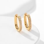 Trendy Gold Crystal Huggie Earrings | Premium Stainless Steel Design