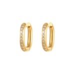 Trendy Gold Crystal Huggie Earrings | Premium Stainless Steel Design - Image 4