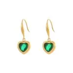 Geometric Green Gem Earrings for Women | Luxury Elegant Jewelry - Image 3
