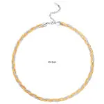 Tri-Tone Braided Snake Chain Choker | 18K Gold-Plated Stainless Steel Jewelry - Image 2