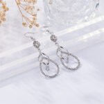 Sparkling Snowflake Teardrop Zircon Drop Earrings | Luxury Copper Jewelry