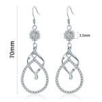 Sparkling Snowflake Teardrop Zircon Drop Earrings | Luxury Copper Jewelry - Image 3