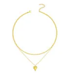 Dainty Layered Gold Heart Necklace | 18K Gold-Plated Stainless Steel Jewelry - Image 2