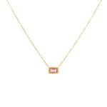 18K Gold-Plated Birthstone Rectangle Pendant Necklace | Minimalist Luxury Jewelry - Image 11