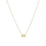 18K Gold-Plated Birthstone Rectangle Pendant Necklace | Minimalist Luxury Jewelry - Image 2