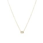 18K Gold-Plated Birthstone Rectangle Pendant Necklace | Minimalist Luxury Jewelry - Image 10