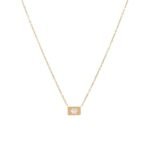 18K Gold-Plated Birthstone Rectangle Pendant Necklace | Minimalist Luxury Jewelry - Image 8