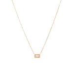 18K Gold-Plated Birthstone Rectangle Pendant Necklace | Minimalist Luxury Jewelry - Image 7