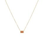 18K Gold-Plated Birthstone Rectangle Pendant Necklace | Minimalist Luxury Jewelry - Image 6